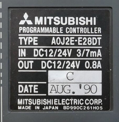 Mitsubishi A0J2E-E28DT PLC module DC input / output transistor 12 / 24VDC