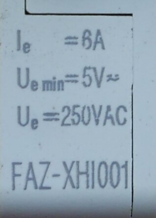 Moeller FAZ-XHI001 auxiliary contact, 6 A, 250 V AC, 1 P