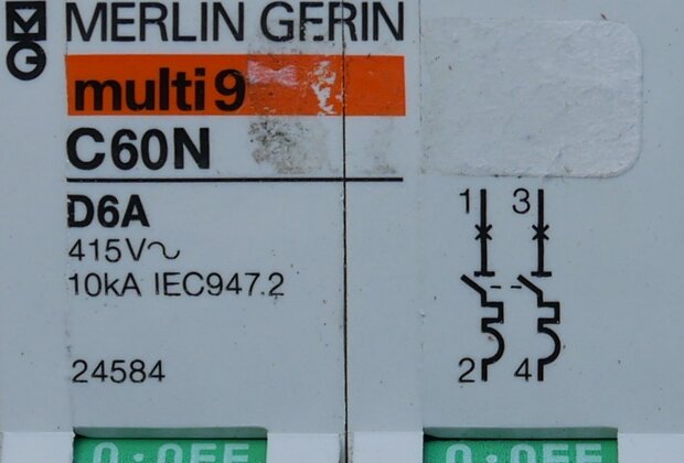 Merlin Gerin multi 9 C60N D6A Circuit breaker 2P 24584