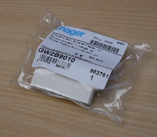 Hager GW2B9010 Ecoline operating element on / off switch two-piece white