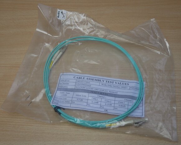 AFL LCLCOM3DAQ2 duplex patch cable LC-LC MM OM3