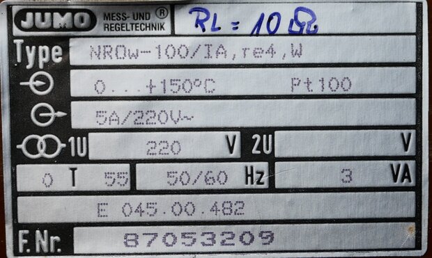 Jumo NROw-100 / IA, re4, W electronic two-position controller temperature controller