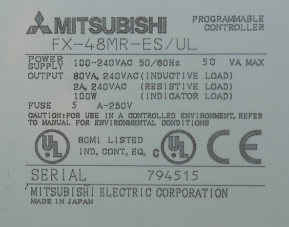 Mitsubishi FX2N-48MR-ES/UL PLC module MELSEC FX-48MR