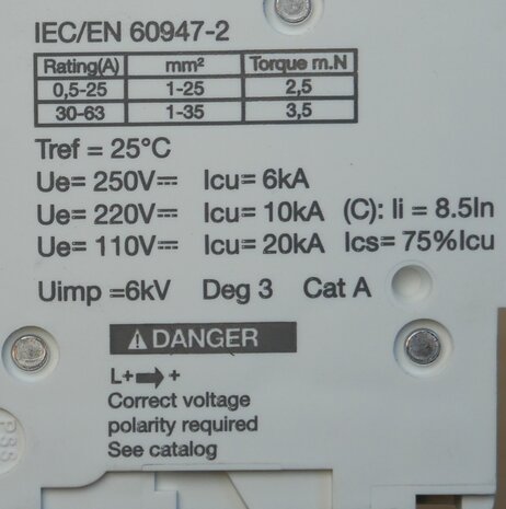 Schneider Electric C60H-DC C 3A installatieautomaat