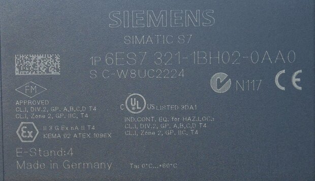 Siemens 6ES7321-1BH02-0AA0 Digital input SM 321