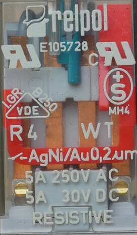 Relpol E105728 relay incl. Schrack PT78704 Relay base
