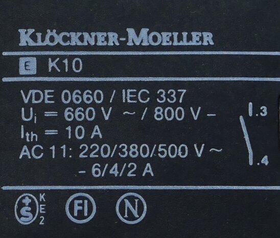 Klöckner moeller knob with signal lamp white with EK10 and EF contact element