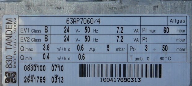 Nefit 78015 gas block Honeywell with conversion kit to Essex