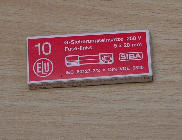 Siba 7000134 Glass fuse 5x20mm 250V 630mA type 179020 (10 pieces)