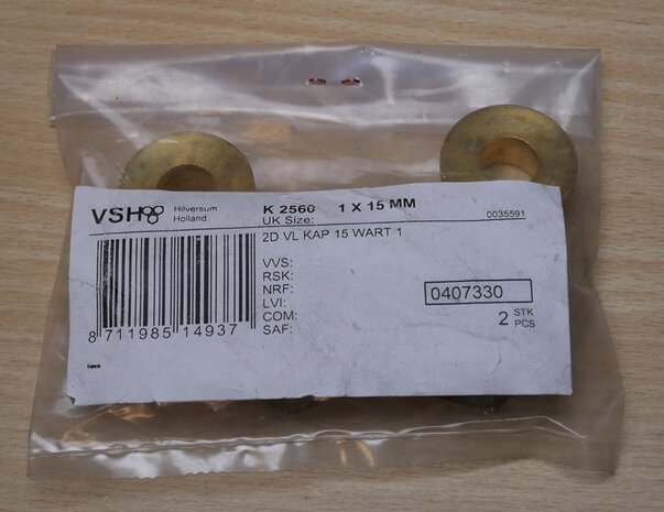 VSH 407330 K2560 2 pcs. coupling 1x15mm, 0407330