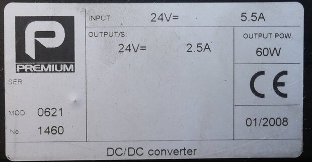 Premium 0621 DC/DC converter 60W, 1252