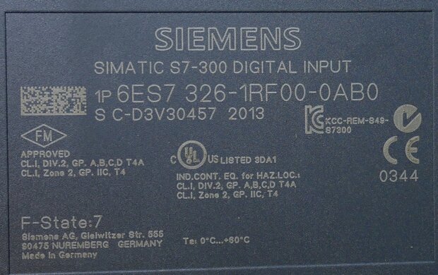 Siemens 6ES7326-1RF00-0AB0 SIMATIC S7-300F SM326 Digital Input, 8/4-Point