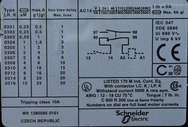 Telemecanique LR2K0308 Motor protection relay 1.8-2.6 A 1NO+1NC