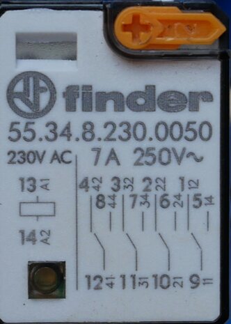 Finder 55.34.8.230.0050 Steekrelais 230 V/AC 7 A 4x wisselcontact