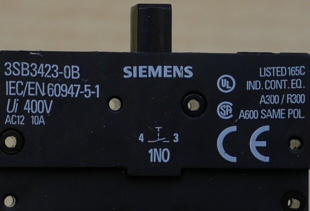 Siemens 3SB3 423-0B contact blok met 1 contactelement NO