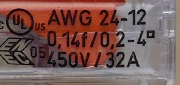 Wago 221 Welding clamp 221-412 Connection clamp 2-way transparent/orange