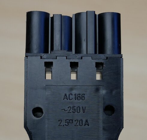 Adels AC166 GSTF Stekker vlak, 4-polig, 1,5 mm2, zwart