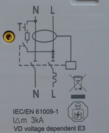 AEG 694859 aardlekautomaat 1P+N, B Kar. 10A, 30mA, 6kA