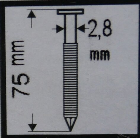 Bosch 2608200037 Round-head stripping nail SN21RK 75RG 2.8 mm, 75 mm, zinc plated, grooved