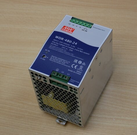 Mean Well WDR-480-24 voeding PSU (DIN) 24 V DC 20 A 480 W