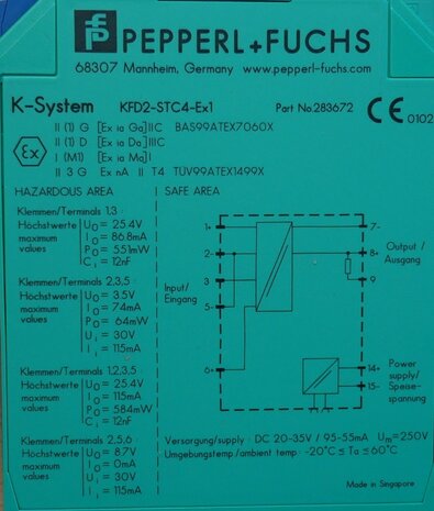 Pepperl+Fuchs KFD2-STC4-Ex1 Transmitter Power Supply 283672