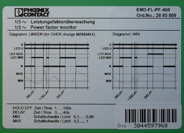 Phoenix Contact emd-FL-PF-400 load monitoring relay, 2885809
