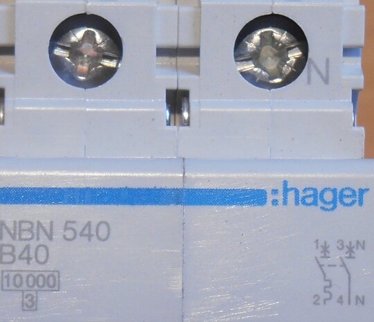 Hager NBN540 Circuit breaker 1p + N 40A B40