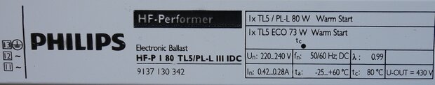 Philips HF-P I 80 TL5/PL III IDC Elektronisch Voorschakelapparaat 9137130342