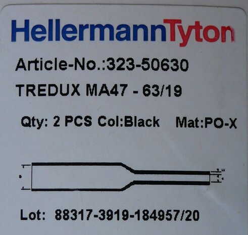 HellermannTyton 323-50630 krimpkous 4:1 lijm middelwandig zwart