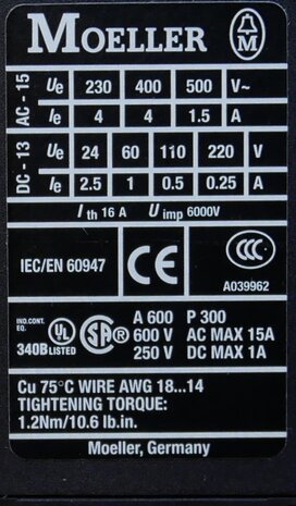 Moeller DILA-22 Hulprelais 230V AC 50HZ 2NO 2NC, 276399