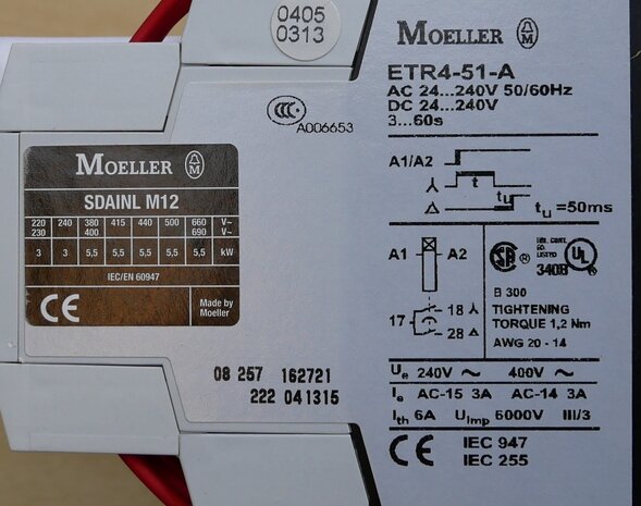 Moeller SDAINLM12 Automatische sterdriehoekschakelaar 5,5kW 230V AC 278286