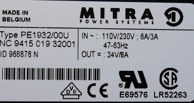 Mitra PE 1932/00 U Power Supply AC 110/230V 941501932001