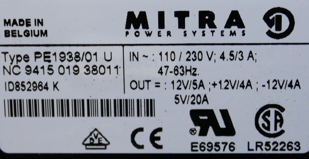 Mitra PE 1938/01 U Power Supply AC 110/230V 941501938011