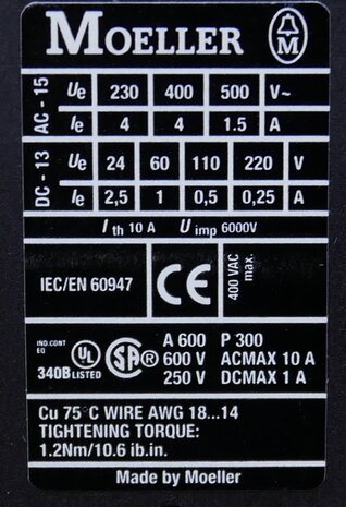 Moeller DILA-31 contactor 230V 3NO+1NC, 276364