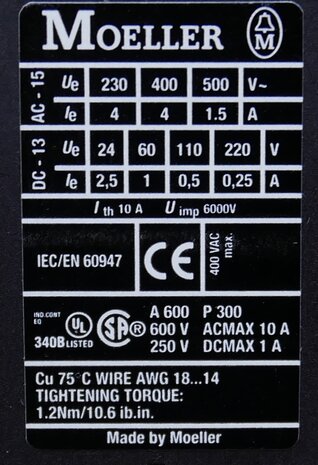 Moeller DILA-31 Hulprelais 230V 3NO+1NC, 276364