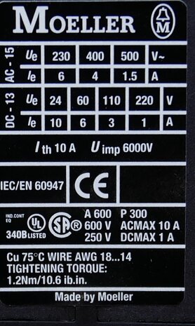 Moeller DILA-40 Hulprelais 24V DC 4NO, 276344