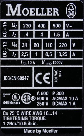 Moeller DILA-40 Hulprelais 400V 4NO, 276331