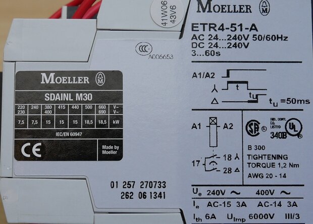 Moeller SDAINLM30 Automatische sterdriehoekschakelaar 15kW 230V AC 278369