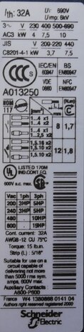 Telemecanique LC1D188D7 contactor 42V AC 7.5KW 32A 3P 1NC+1NO
