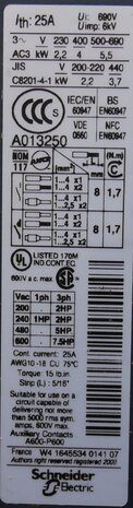 Telemecanique LC2D09BD magneetschakelaar 24V DC, 4kW/400V