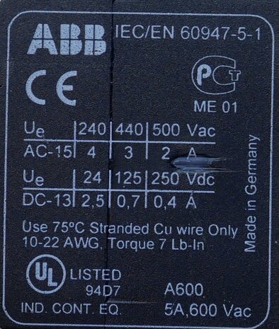 Abb CAF6-11M Hulpcontact 1NO+1NC GJL1201330R0003