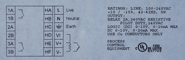 Eurotherm 2216E/CC/VH/RH/XX/RF/2XX/ENG/XXXXX/XXXXXX temperature controller