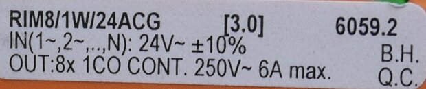 Contaclip RIM8/1W/24 ACG Multiple relay module 6059.2