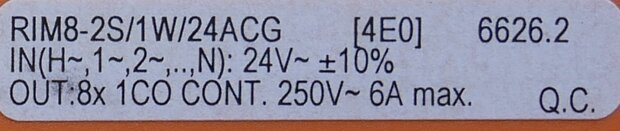 Contaclip RIM8-2S/1W/24 ACG Multiple relay module 6626.2