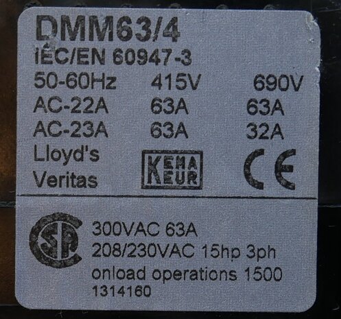 Eaton 1314160 Dumeco lastscheider ip20 4P 63A (excl. Schakelknop)