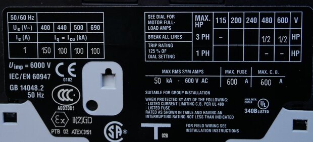 Moeller PKZM0-1 Motor protection switch 3P 072734, range 0.63-1 A