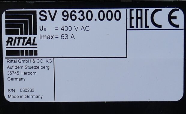 Rittal SV 9630.000 fuse holder DO2-E18 63A 400V 3P