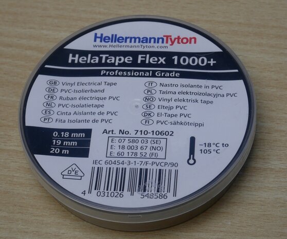 HellermannTyton 710-10602 HelaTape Isolatietape PVC zwart