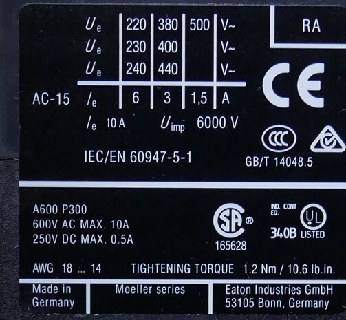 Eaton diler-22 Mini auxiliary relay 24V 50HZ 2NO 2NC 010344