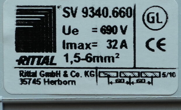 Rittal SV 9340.660 OM-adapter met veerdrukklemmen 32A
